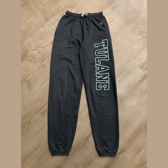 Champion Tulane University Green Wave Sweatpants Men's Small S Gray Jogger - Picture 1 of 5